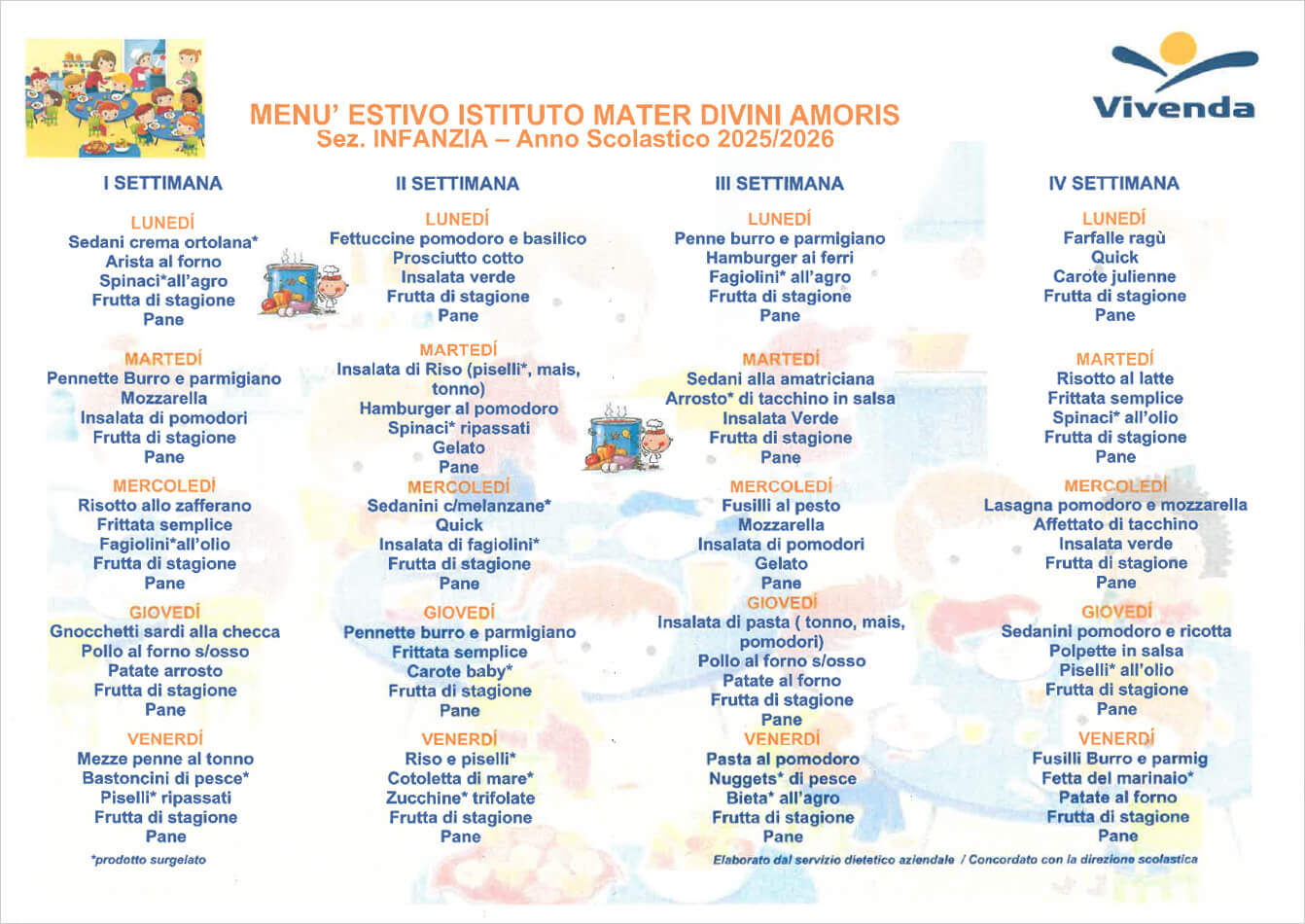 Clicca e Scarica il Menu Estivo